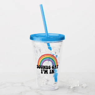 Verre En Acrylique Fierté gay LGBT Arc-en-ciel Sons Gay Je suis dedan