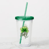 Verre En Acrylique Fille Chanceuse Trèfle Saint-Patrick (Dos)