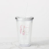 Verre En Acrylique Flamant rose Aquarelle Exotique Rose Moderne Avec  (Dos)