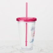 Verre En Acrylique flamant rose monogramme (Droite)