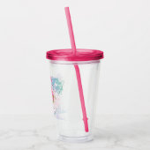 Verre En Acrylique flamant rose monogramme (Gauche)