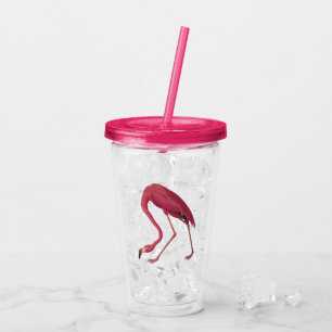 Verre En Acrylique Flamant rose rose américain Vintage