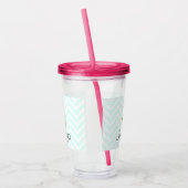 Verre En Acrylique Flamant rose rose & Hibiscus Tropical Fancy (Gauche)