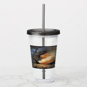Verre En Acrylique Flambeaux de la guerre civile rebelle sur le feu d