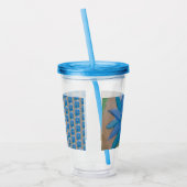 Verre En Acrylique Fleur bleue (Gauche)