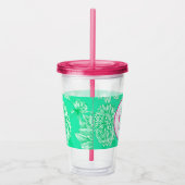 Verre En Acrylique Fleur de menthe et monogramme (Droite)