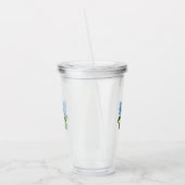 Verre En Acrylique Fleur d'Hydrangée Bleue Classique avec nom (Gauche)