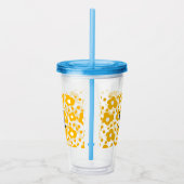 Verre En Acrylique Fleur marguerite jaune ajouter monogramme mus (Droite)