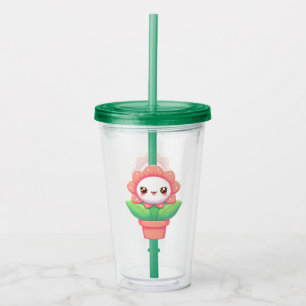 Verre En Acrylique Fleur mignonne, capricieuse en pot
