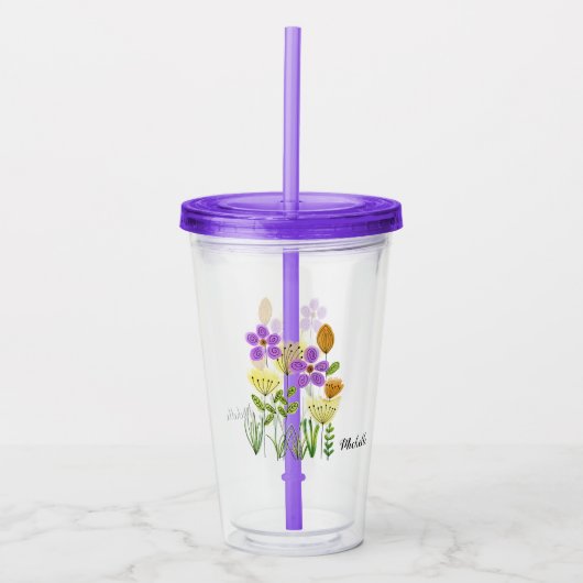 Verre En Acrylique Fleur sauvage (Devant)