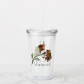 Verre En Acrylique Fleur sauvage | Terracotta Orange Bohemian Custom (Devant)