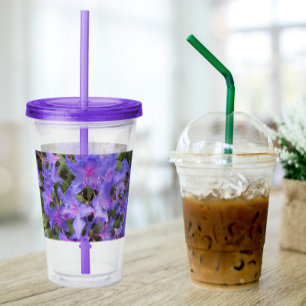 Verre En Acrylique Fleurs Rhododendron Violet Floral