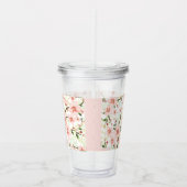 Verre En Acrylique Fleurs roses (Droite)