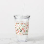 Verre En Acrylique Fleurs roses (Dos)