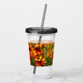 VERRE EN ACRYLIQUE FLEURS RUDBECKIA (Dos)