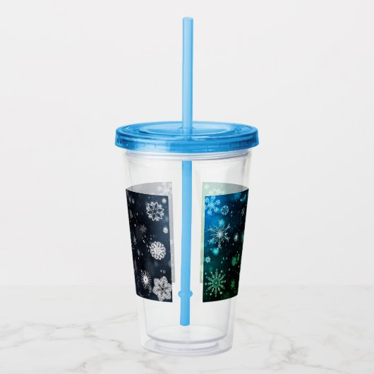 Verre En Acrylique flocon de neige bleu Noël/hiver (Droite)