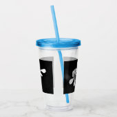 Verre En Acrylique floral noir et blanc minimal (Gauche)