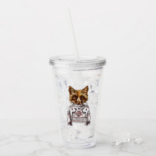 Verre En Acrylique Fox habillé rusé