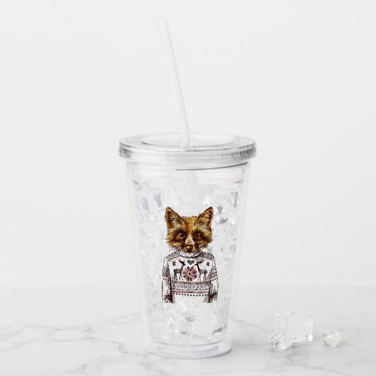 Verre En Acrylique Fox habillé rusé (Devant glace)