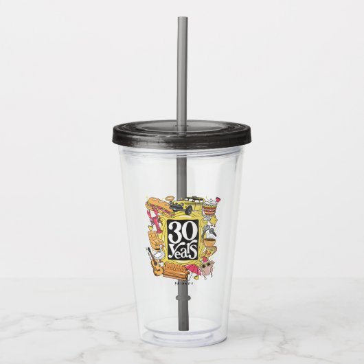 Verre En Acrylique FRIENDS™ | Graphisme 30 ans (Devant)
