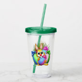 Verre En Acrylique Funny Bunny biting an Easter Egg (Dos)