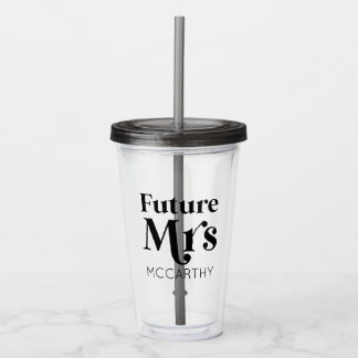 Verre En Acrylique Futur Madame Custom Nom Mariée Pour Devenir Fiancé