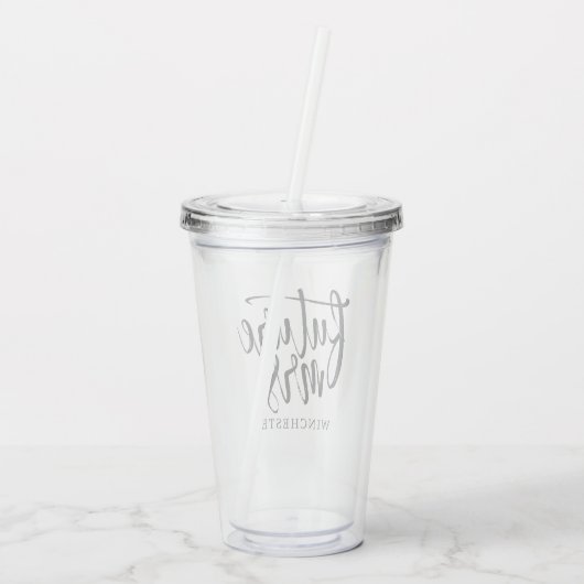 Verre En Acrylique Future Mme de manuscrit noir (nom) (Dos)