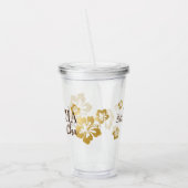 Verre En Acrylique Gold Hibiscus Tropical Beach Nom (Gauche)