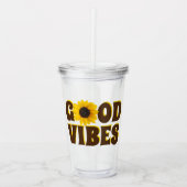 Verre En Acrylique Good Vibes | Tournesol jaune vif (Devant)