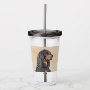 Verre En Acrylique Gordon Setter Peinture - Joli art original chien