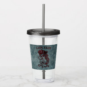 Verre En Acrylique Gothique Pirate Skull Femme Vivre Fast Die Jolie