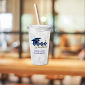 Verre En Acrylique Graduation Party Blue Gold Personnalisé