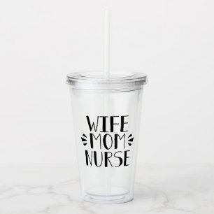 Verre En Acrylique Graphique d'infirmière de maman d'épouse