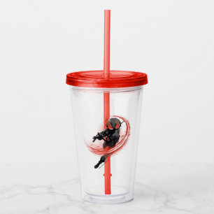 Verre En Acrylique Graphique rouge de grand coup de Manta noir