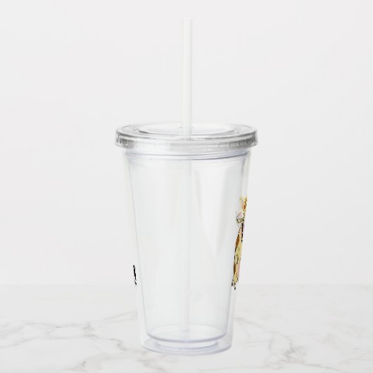 Verre En Acrylique Graphique souriant de vache et de poulet (Droite)