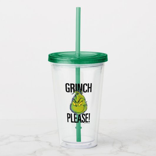 Verre En Acrylique Grinch | Drôle Grinch S'Il Vous Plaît Citer (Devant)