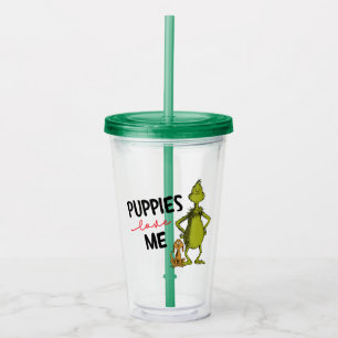 Verre En Acrylique Grinch et Max   Les chiots m'aiment