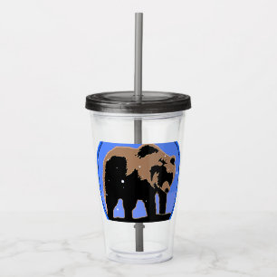 Verre En Acrylique Grizzly Bear en hiver - Art original de la faune