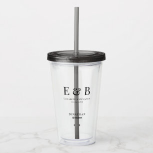 Verre En Acrylique Groomsman Cadeau Monogramme Mariage Personnalisé N
