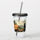 Verre En Acrylique Halloween/Automne/Automne/citrouille/chat (Dos)