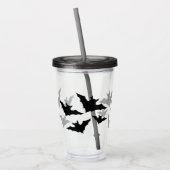 Verre En Acrylique Halloween chauves-souris noires cool éffrayant (Gauche)