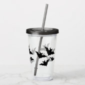 Verre En Acrylique Halloween chauves-souris noires cool éffrayant (Dos)