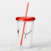 Verre En Acrylique Halloween Crâne sucre visage Script Monogramme (Dos)