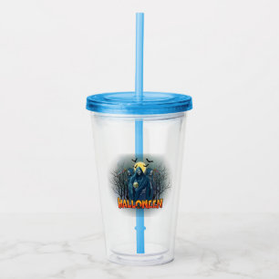 Verre En Acrylique Halloween de nuit squelette effrayant, Mon humeur