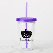 Verre En Acrylique Halloween Jack-o'-lantern citrouille tête imprimé (Devant)