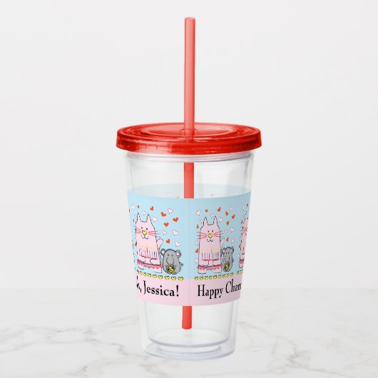 Verre En Acrylique Hanoukka heureuse pour les chats et la souris (Droite)