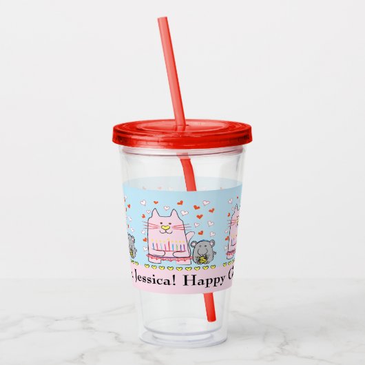 Verre En Acrylique Hanoukka heureuse pour les chats et la souris (Gauche)