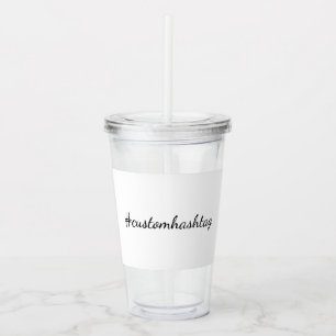 Verre En Acrylique Hashtag personnalisé Moderne Minimaliste Élégant S