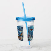 Verre En Acrylique Hiver/Père Noël/Noël/Neige (Gauche)