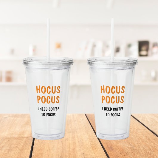 Verre En Acrylique Hocus Pocus Halloween Coffee Tumbler | Sorcière dr